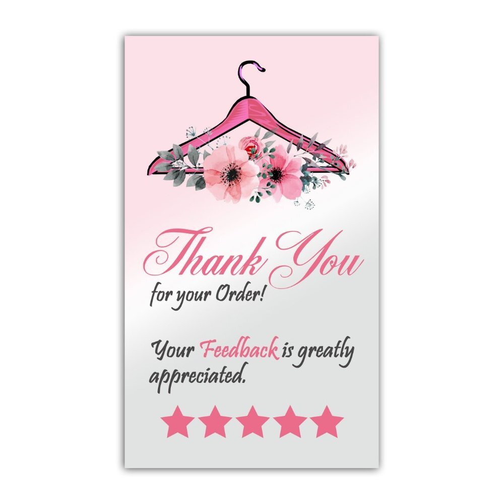 ♥️ 5x25 / 50 Thank Clothes hanger Thank you cards